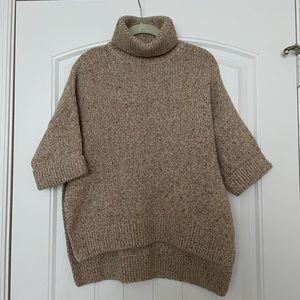 Massimo Dutti Beige/Tan Ribbed Turtleneck Sweater